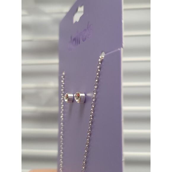 Claires Scorpio Necklace Jewelry Silver Earring Set Cubic Zirconia Girls Womens - Picture 4 of 5